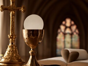 A Catholic priest hearing a confession during Penance and Reconciliation